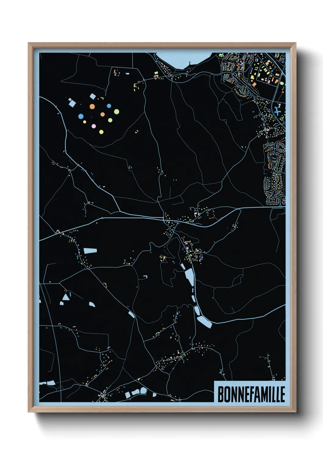 Une affiche de carte sur Bonnefamille