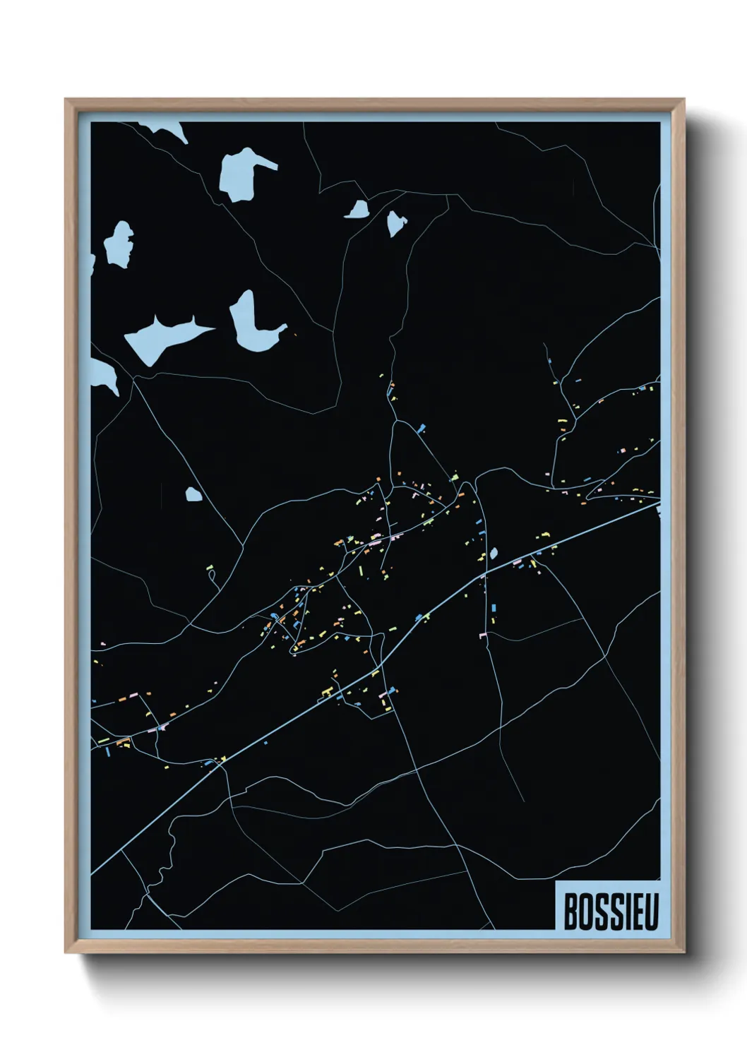 Une affiche de carte sur Bossieu