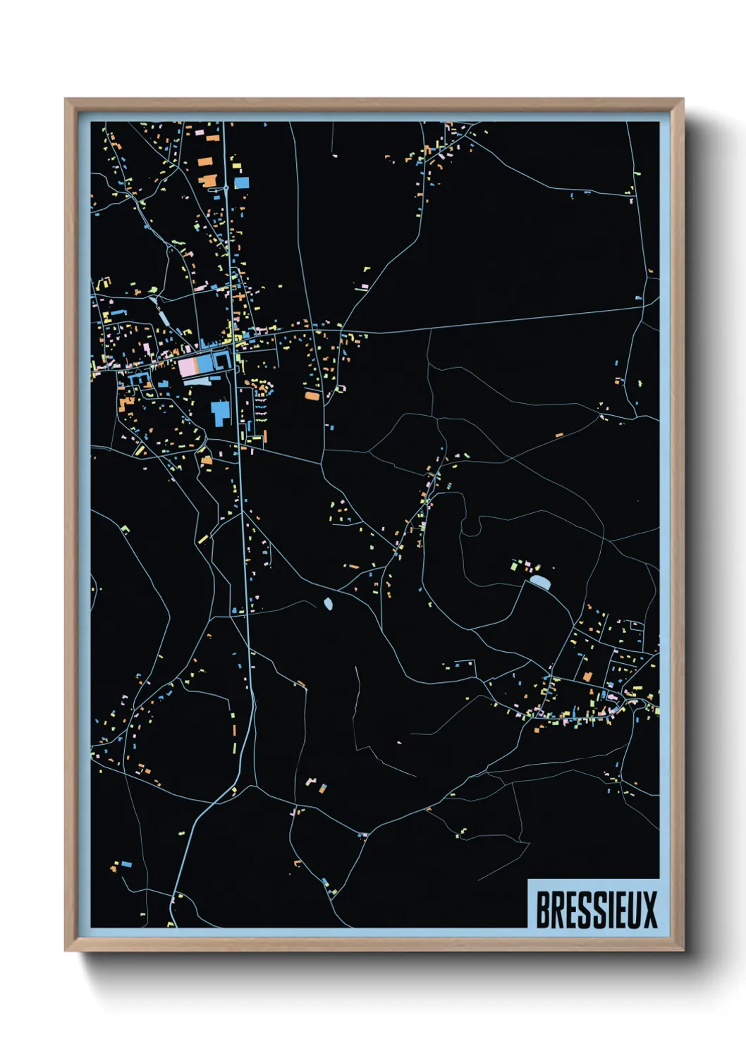 Une affiche de carte sur Bressieux