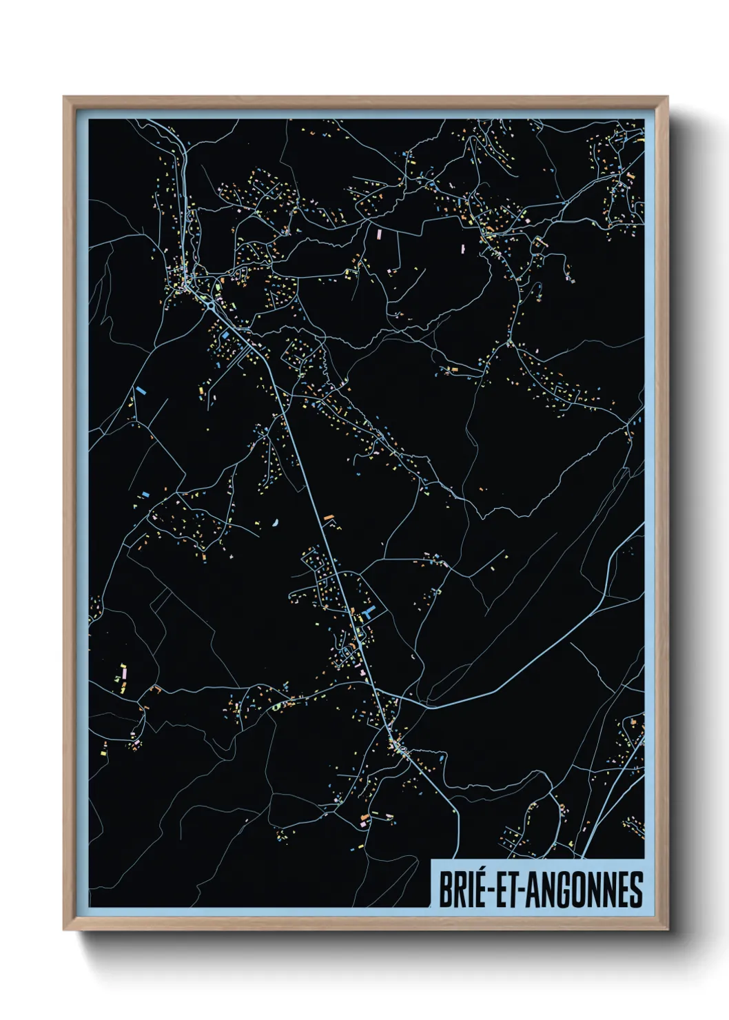 Une affiche de carte sur Brié-et-Angonnes