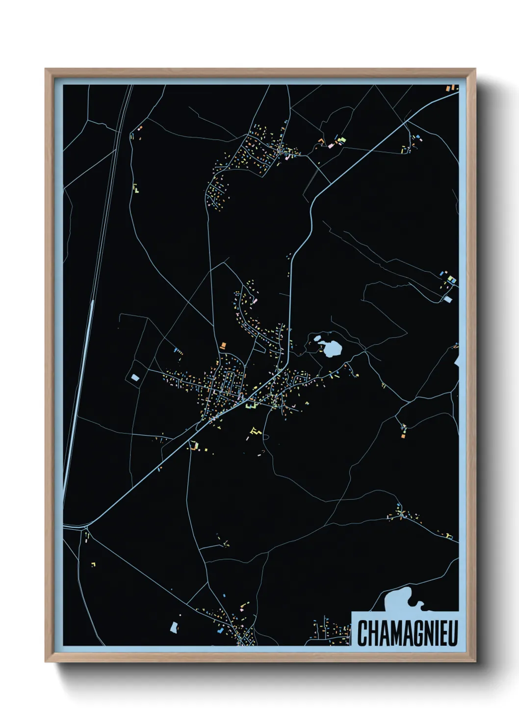 Une affiche de carte sur Chamagnieu