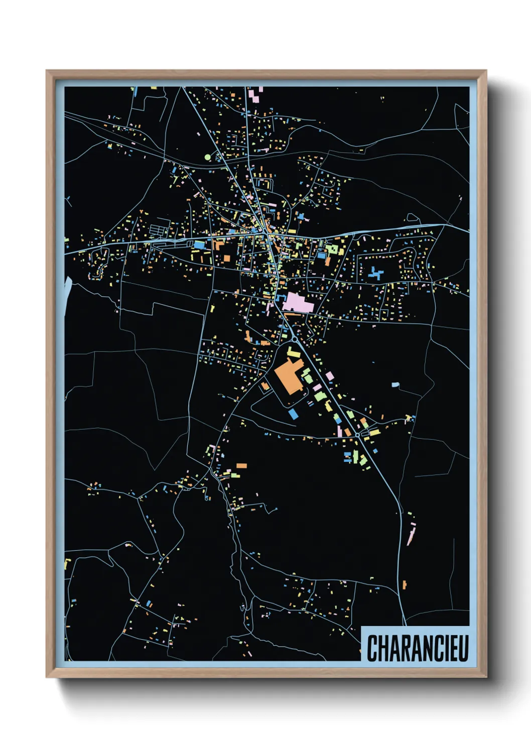 Une affiche de carte sur Charancieu