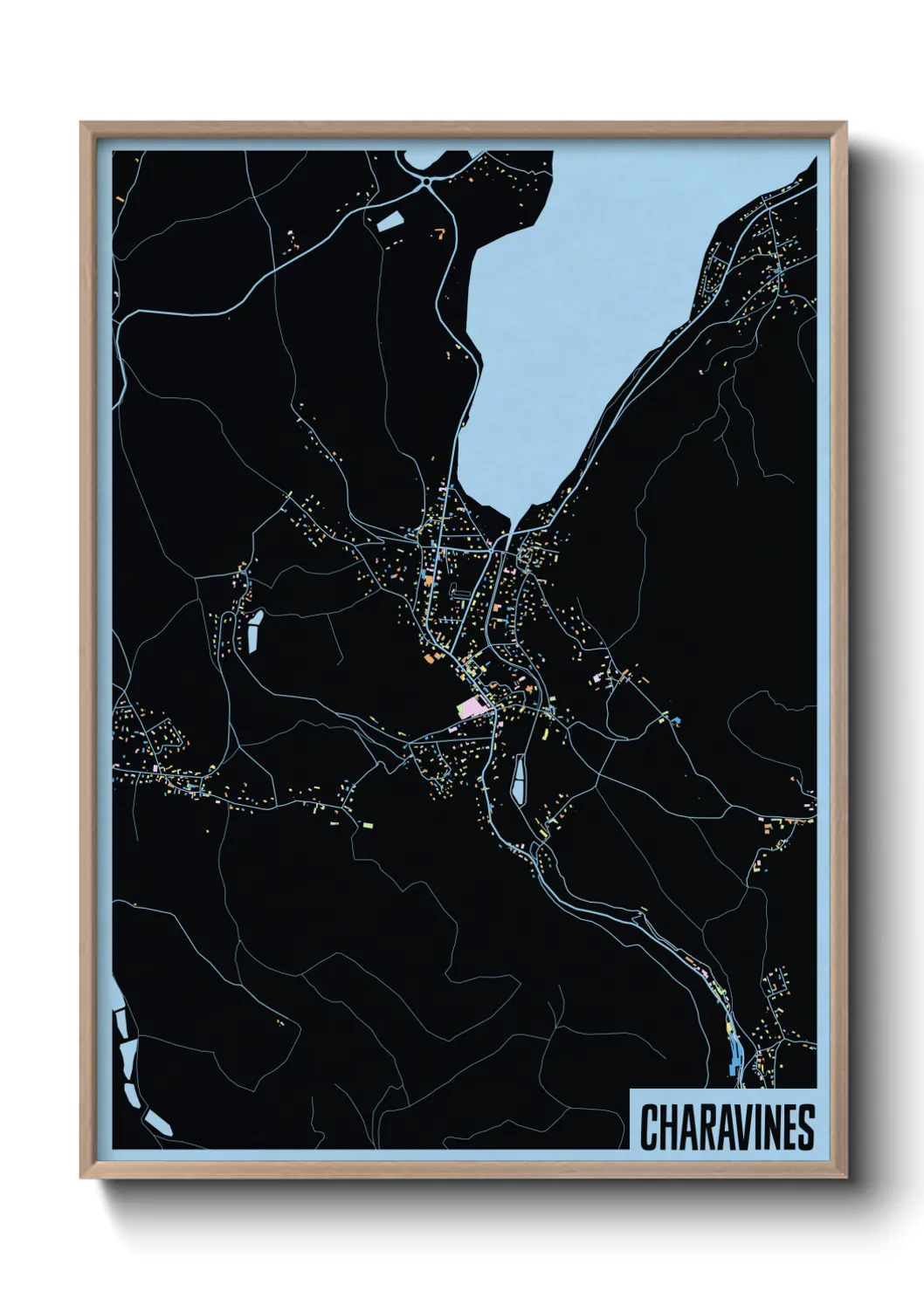 Une affiche de carte sur Charavines