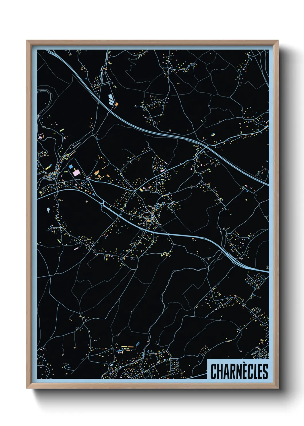 Une affiche de carte sur Charnècles