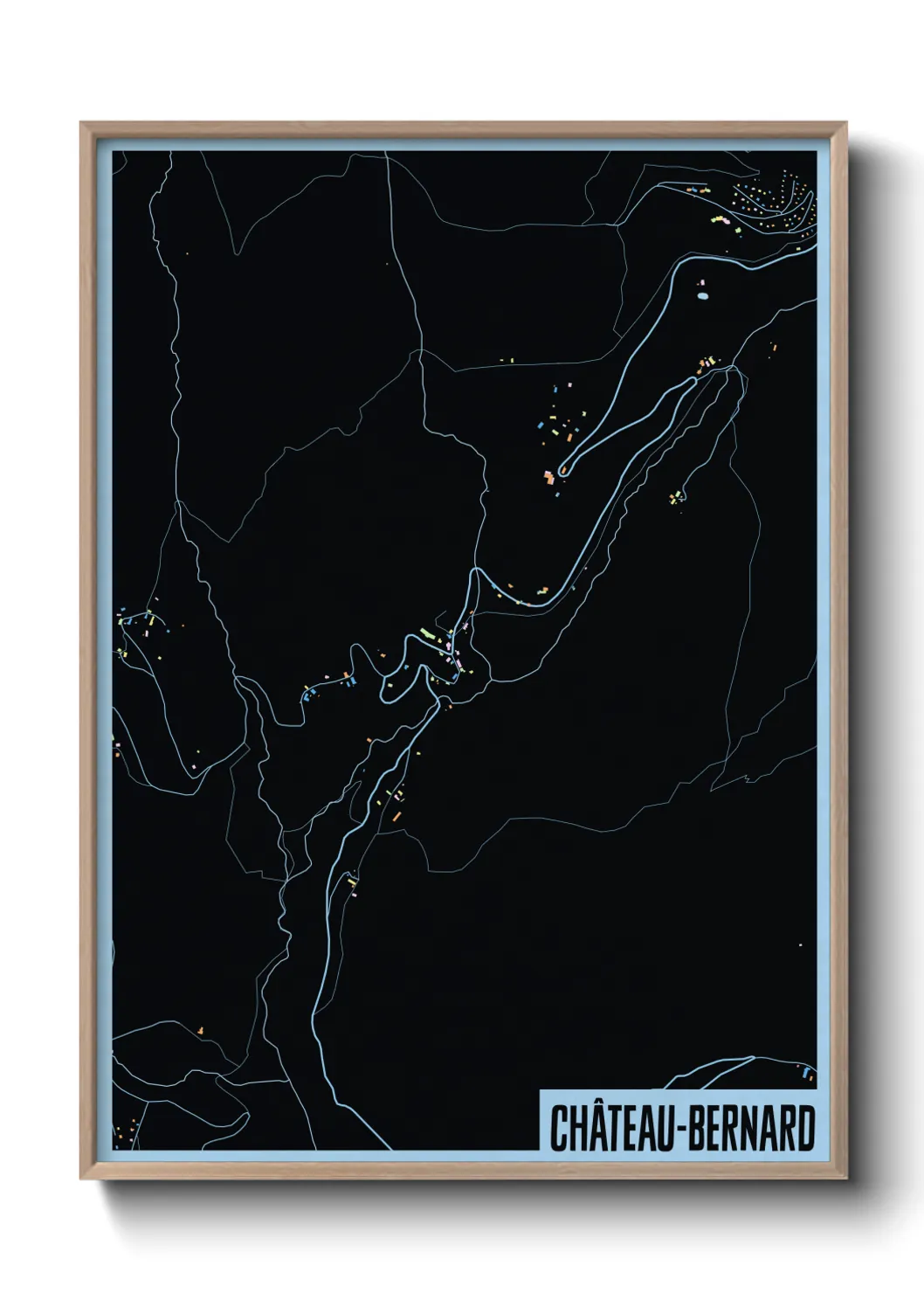 Une affiche de carte sur Château-Bernard