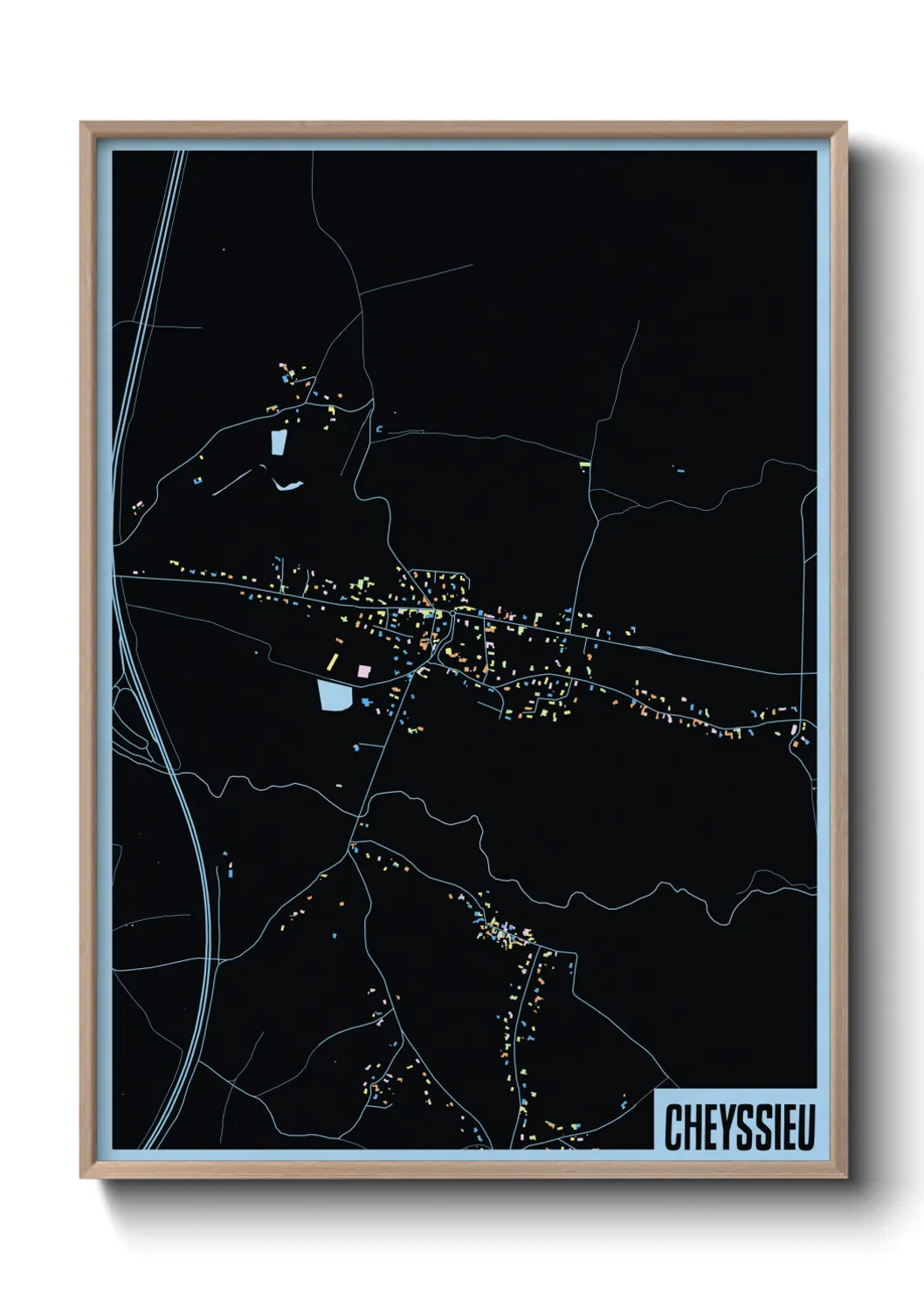 Une affiche de carte sur Cheyssieu