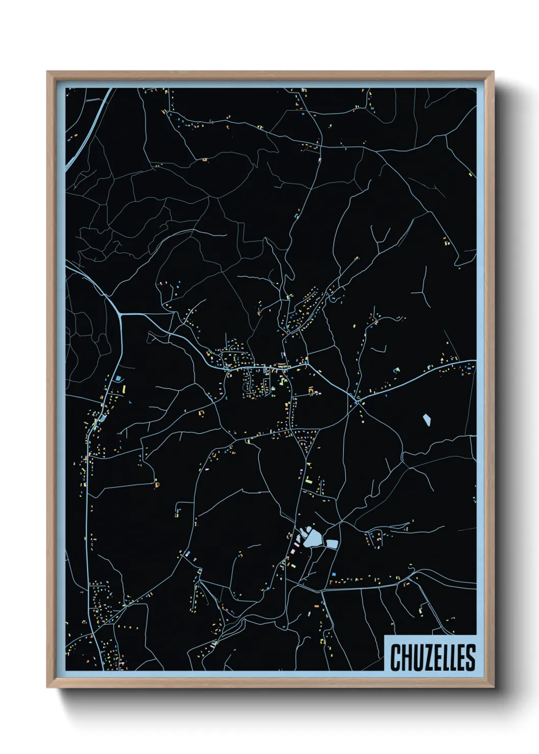 Une affiche de carte sur Chuzelles