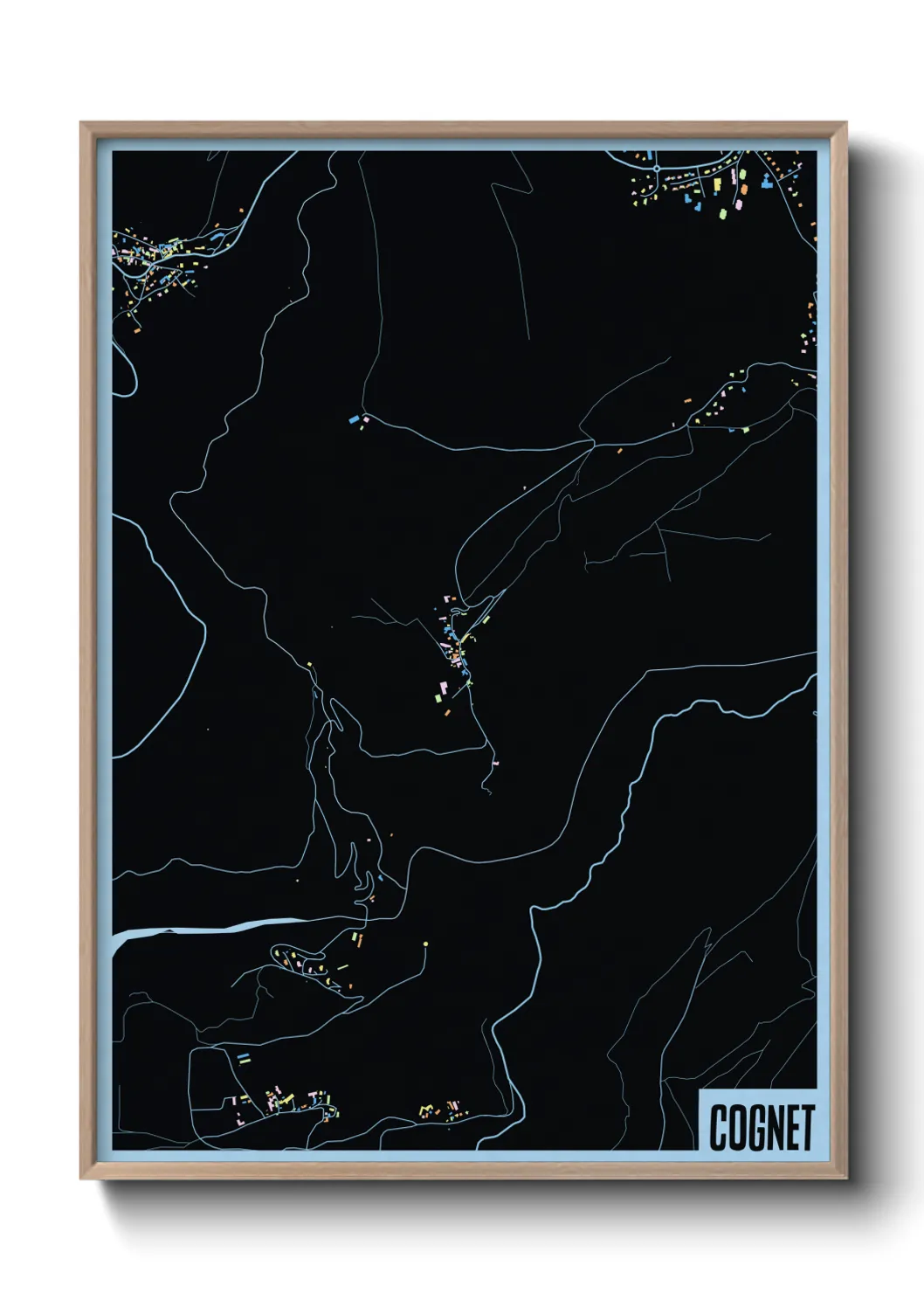 Une affiche de carte sur Cognet