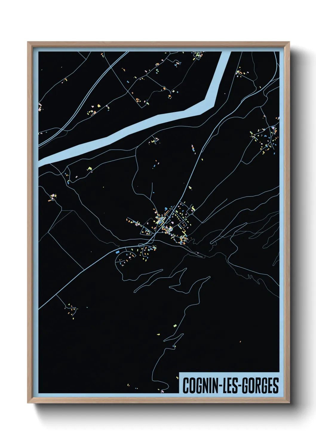 Une affiche de carte sur Cognin-les-Gorges