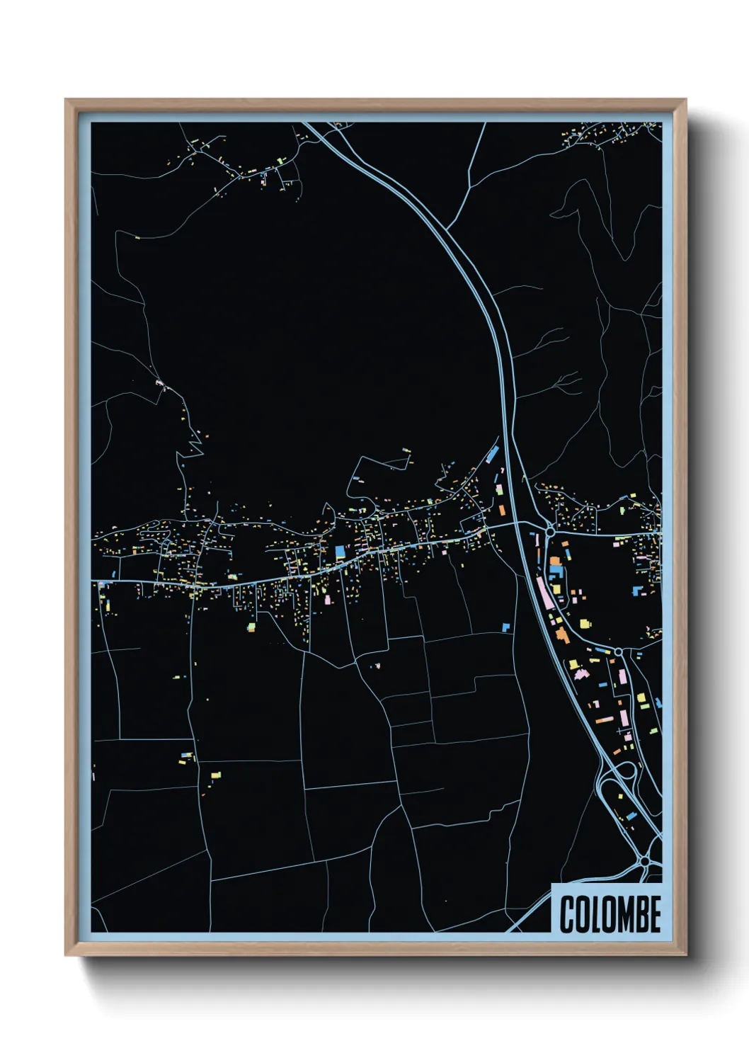 Une affiche de carte sur Colombe