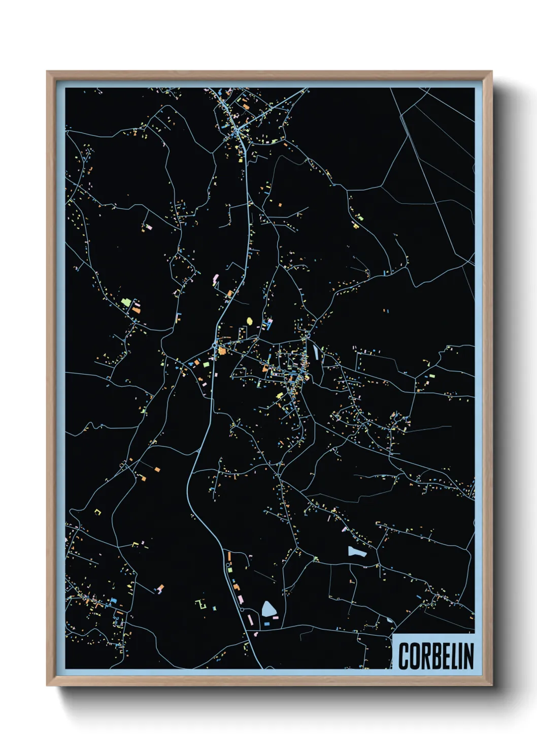 Une affiche de carte sur Corbelin