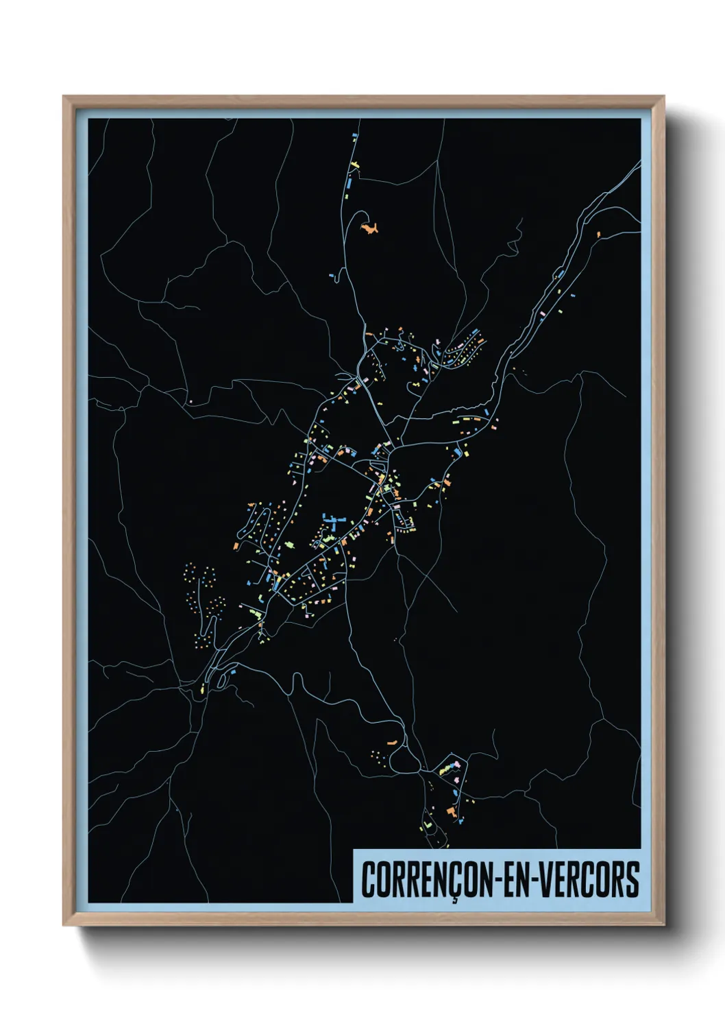 Une affiche de carte sur Corrençon-en-Vercors