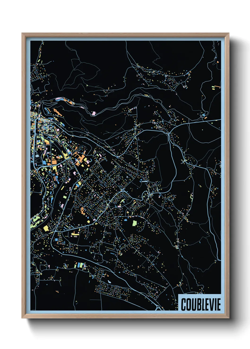 Une affiche de carte sur Coublevie