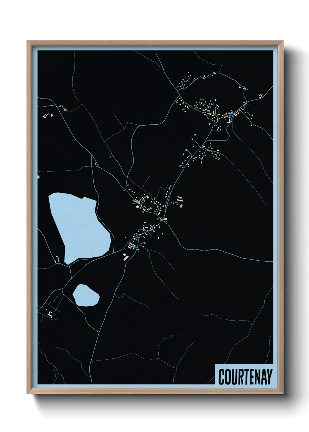 Une affiche de carte sur Courtenay