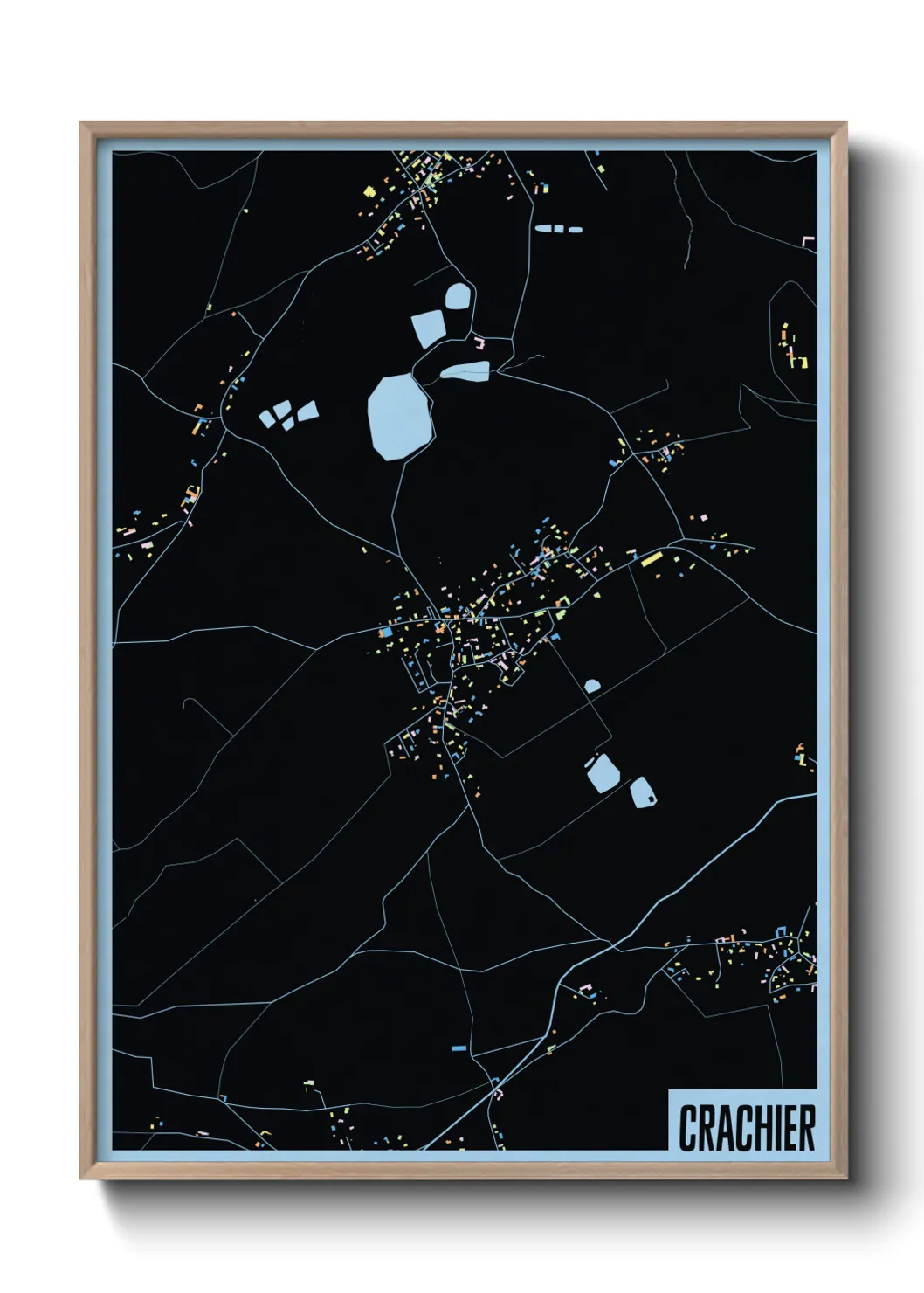 Une affiche de carte sur Crachier