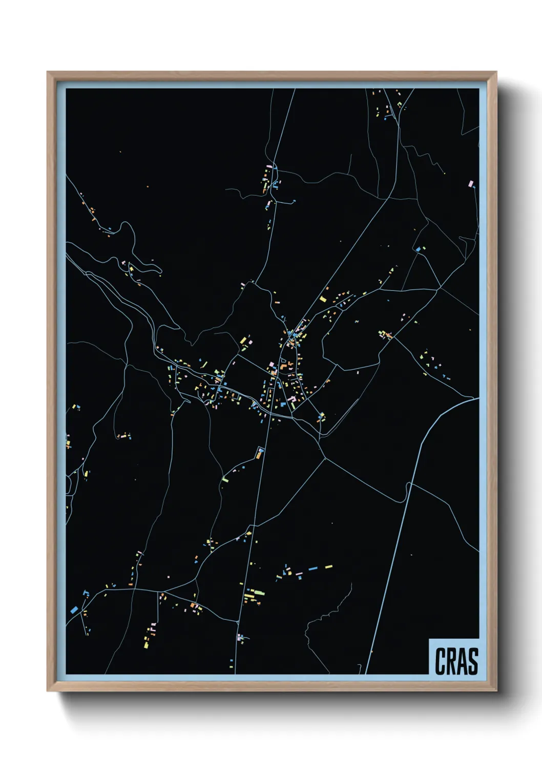 Une affiche de carte sur Cras