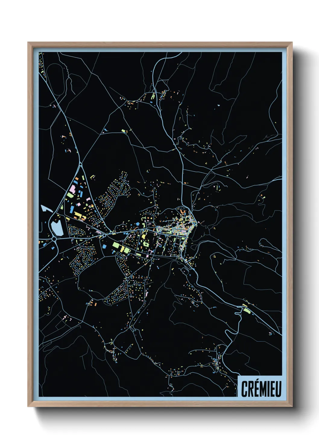 Une affiche de carte sur Crémieu