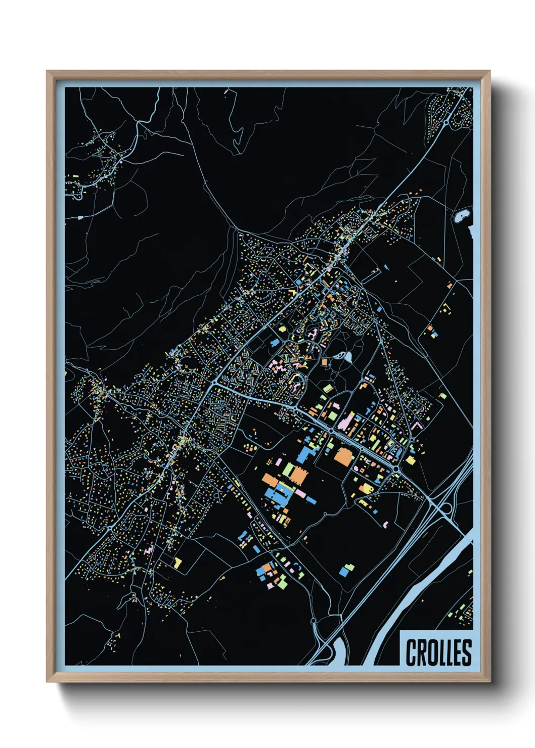 Une affiche de carte sur Crolles