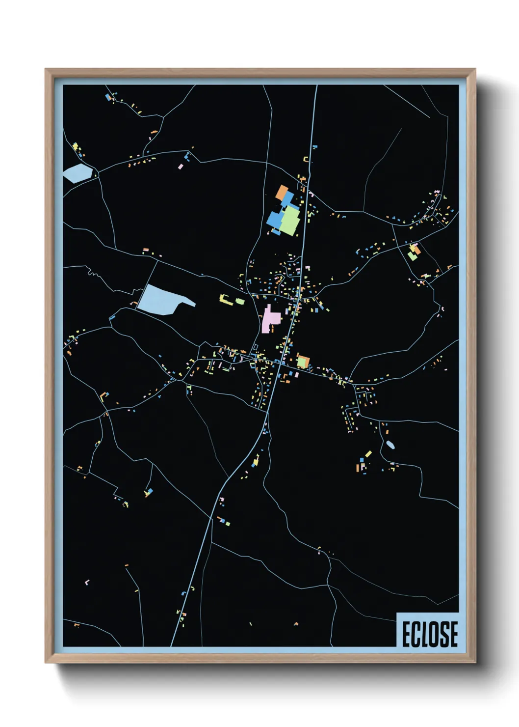 Une affiche de carte sur Eclose