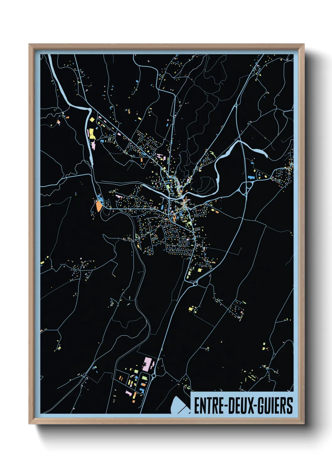 Une affiche de carte sur Entre-Deux-Guiers