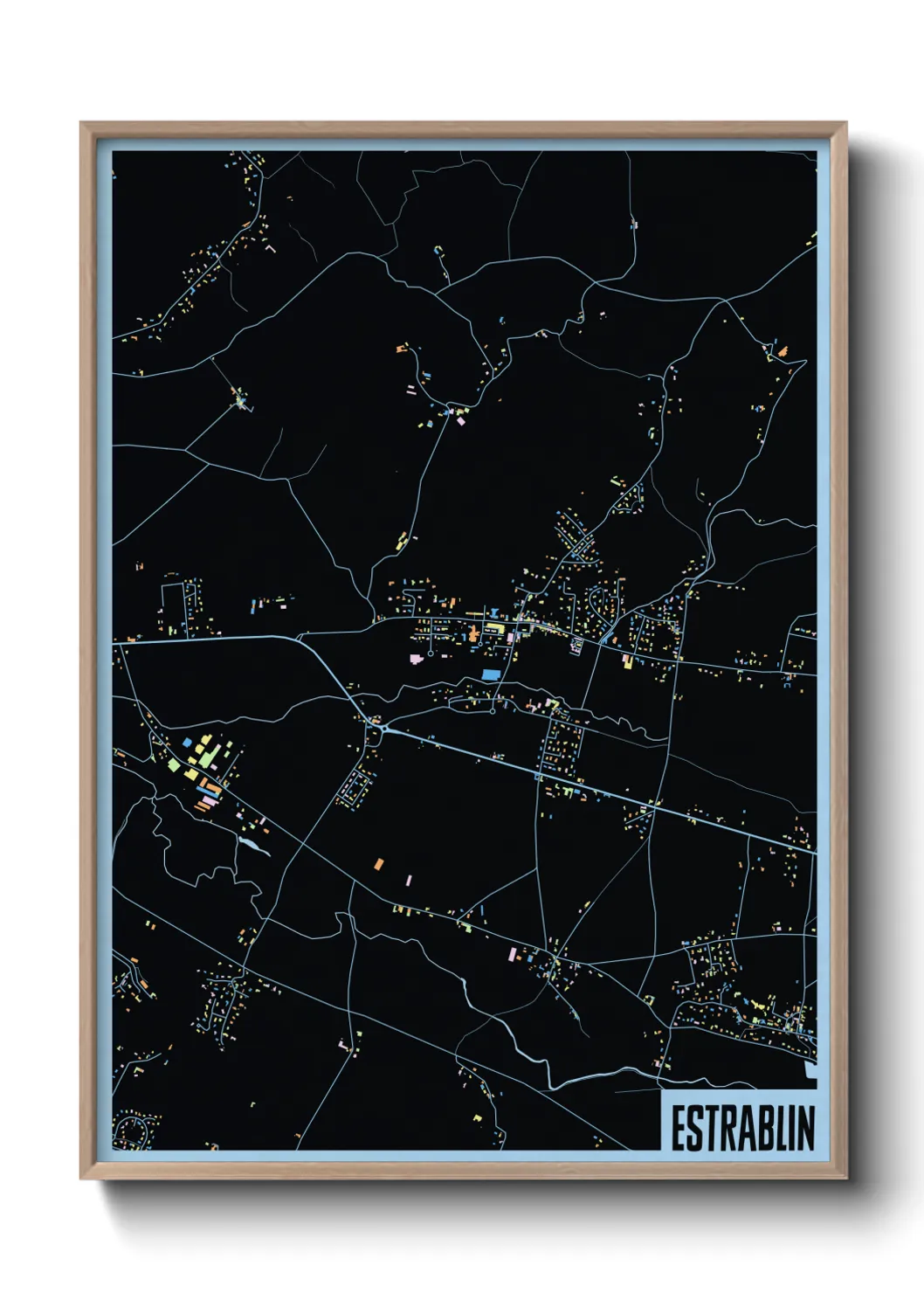 Une affiche de carte sur Estrablin