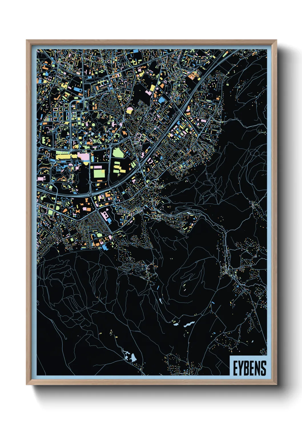 Une affiche de carte sur Eybens