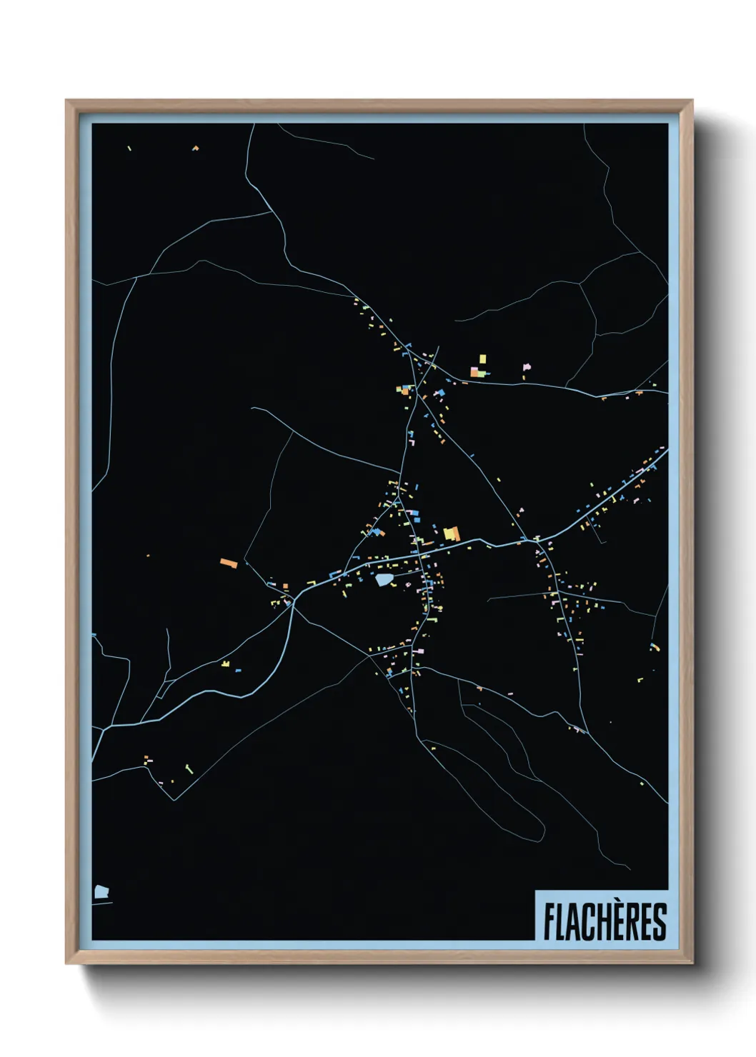 Une affiche de carte sur Flachères