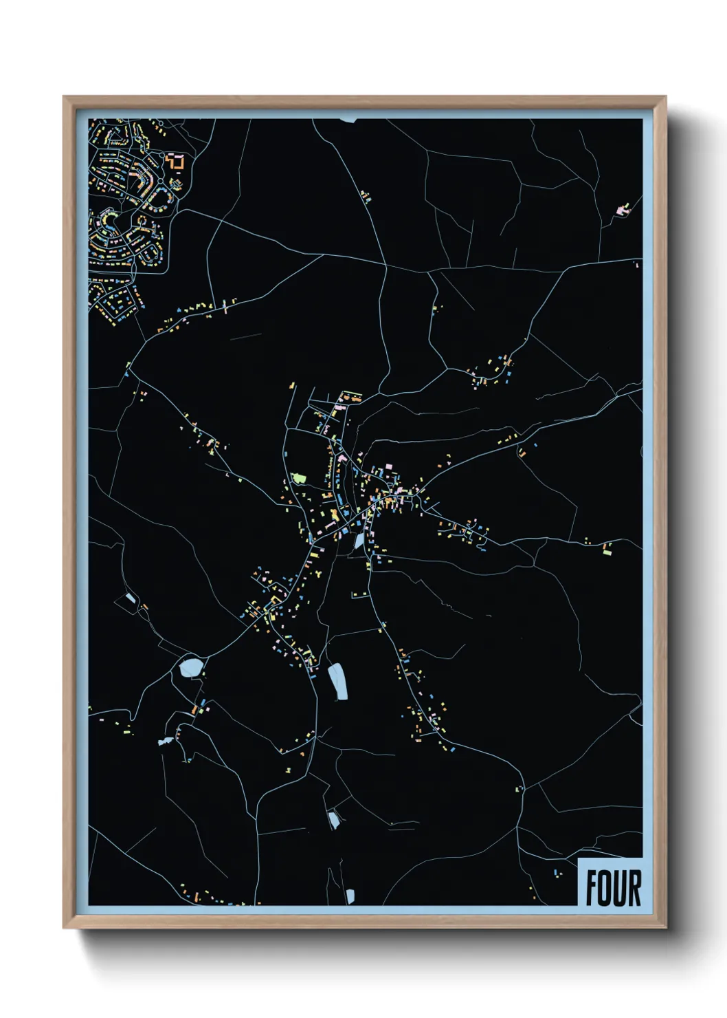 Une affiche de carte sur Four