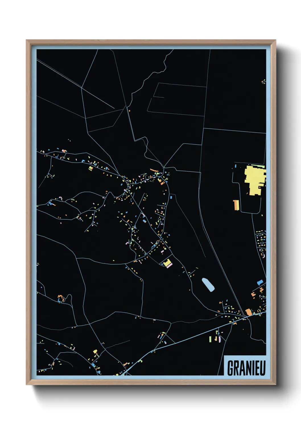 Une affiche de carte sur Granieu