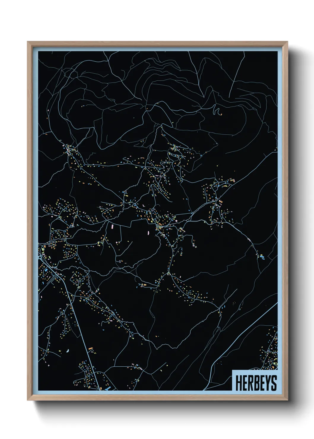 Une affiche de carte sur Herbeys