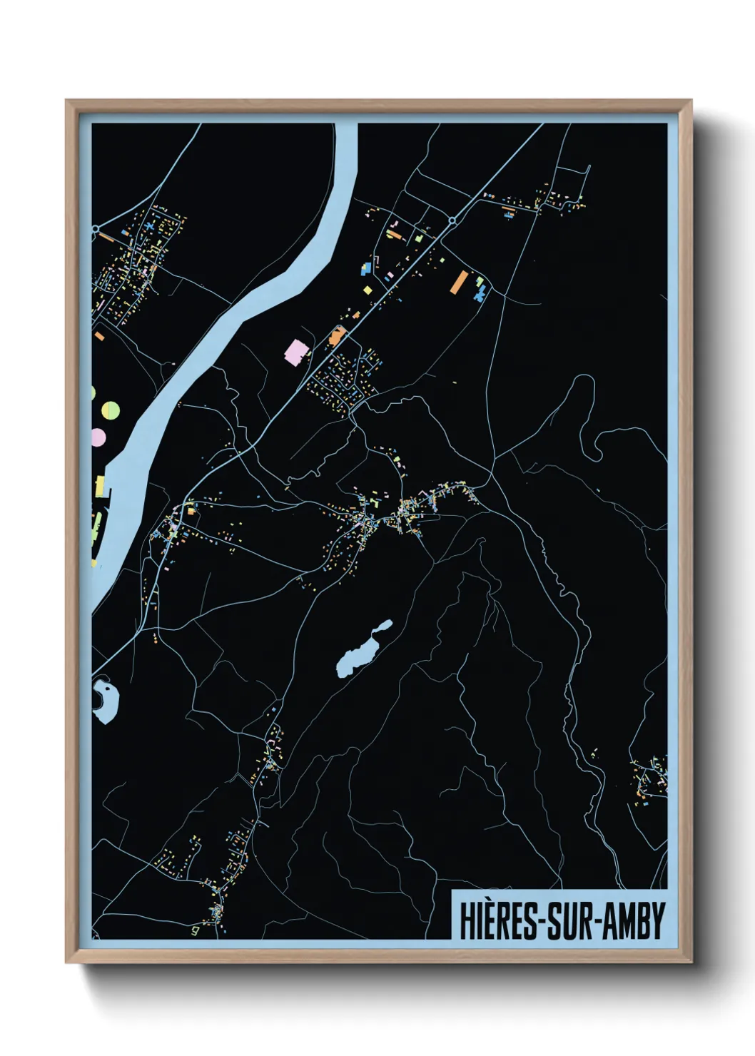 Une affiche de carte sur Hières-sur-Amby