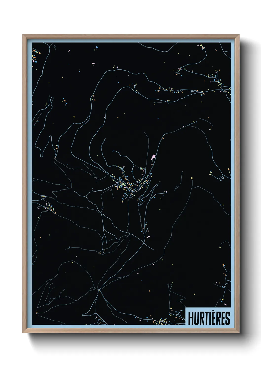 Une affiche de carte sur Hurtières