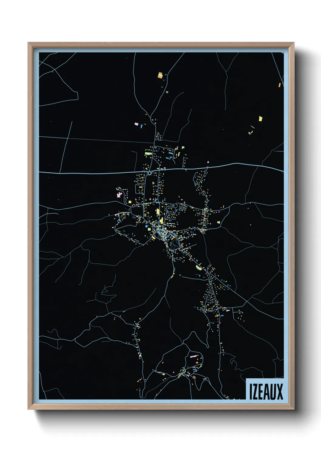 Une affiche de carte sur Izeaux