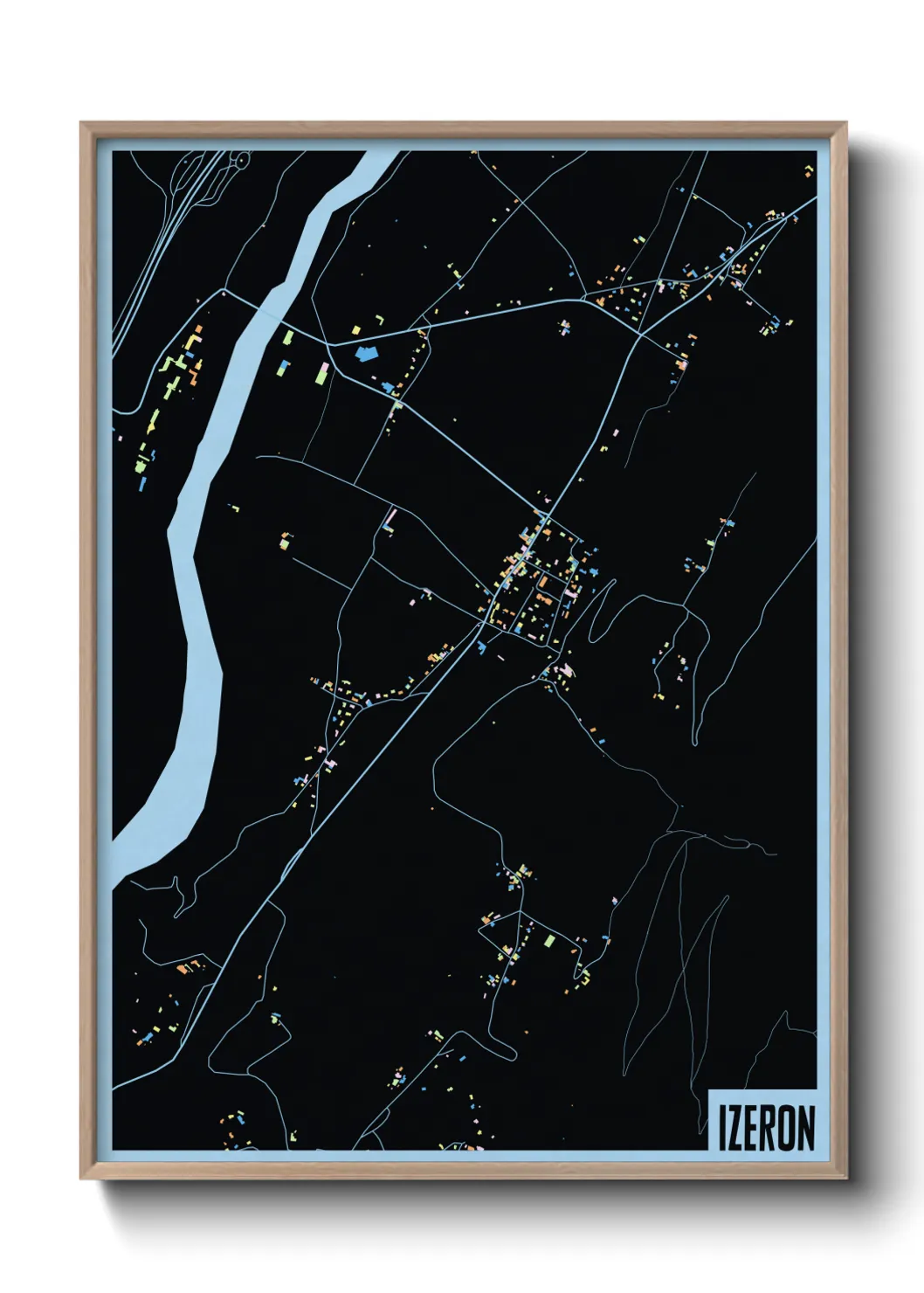 Une affiche de carte sur Izeron