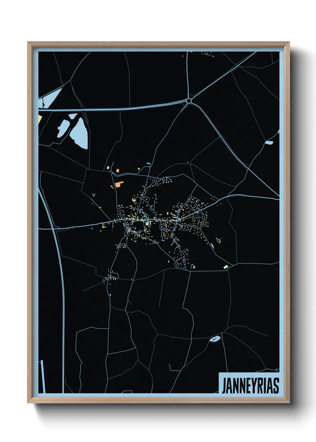 Une affiche de carte sur Janneyrias