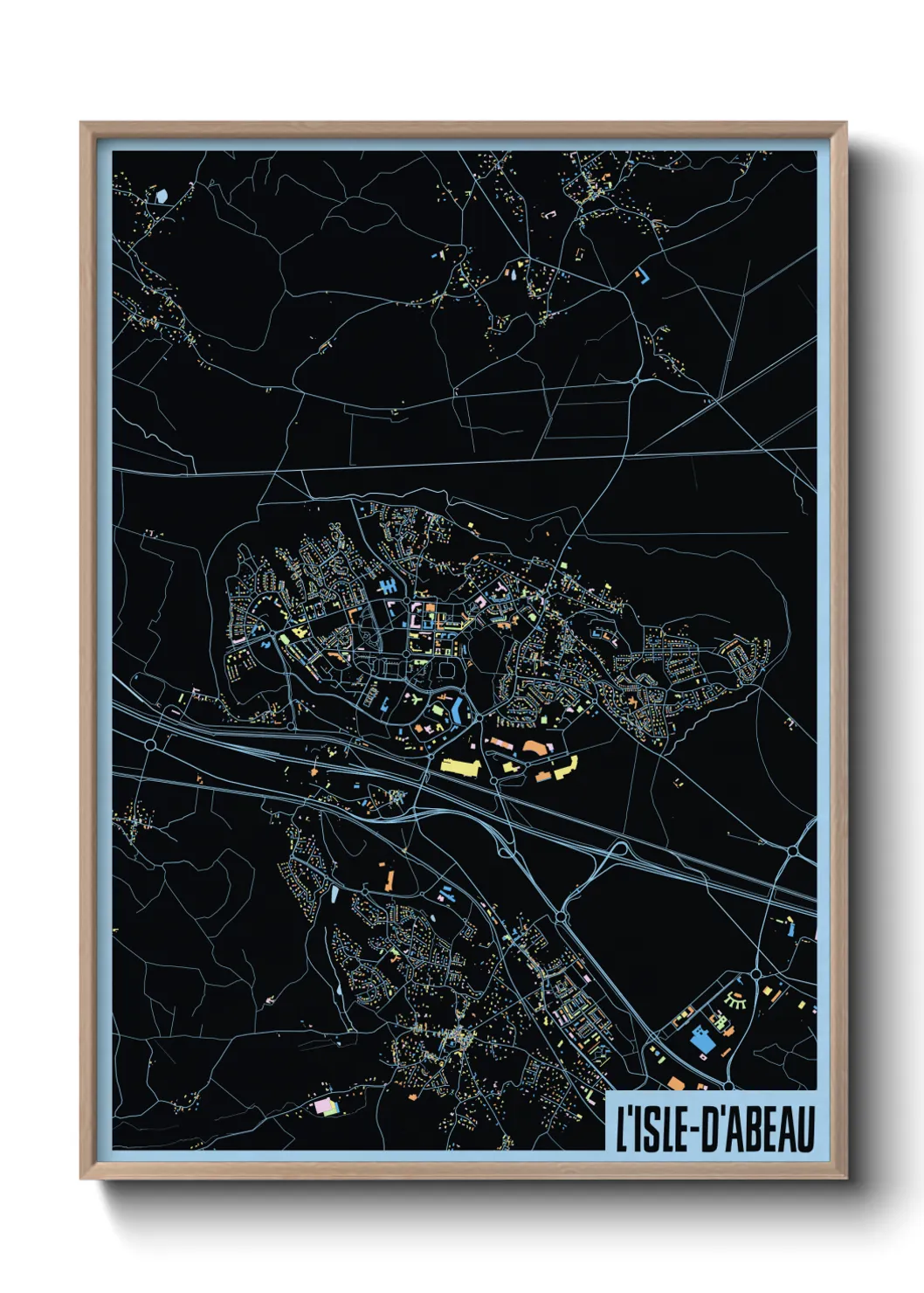 Une affiche de carte sur L'Isle-d'Abeau