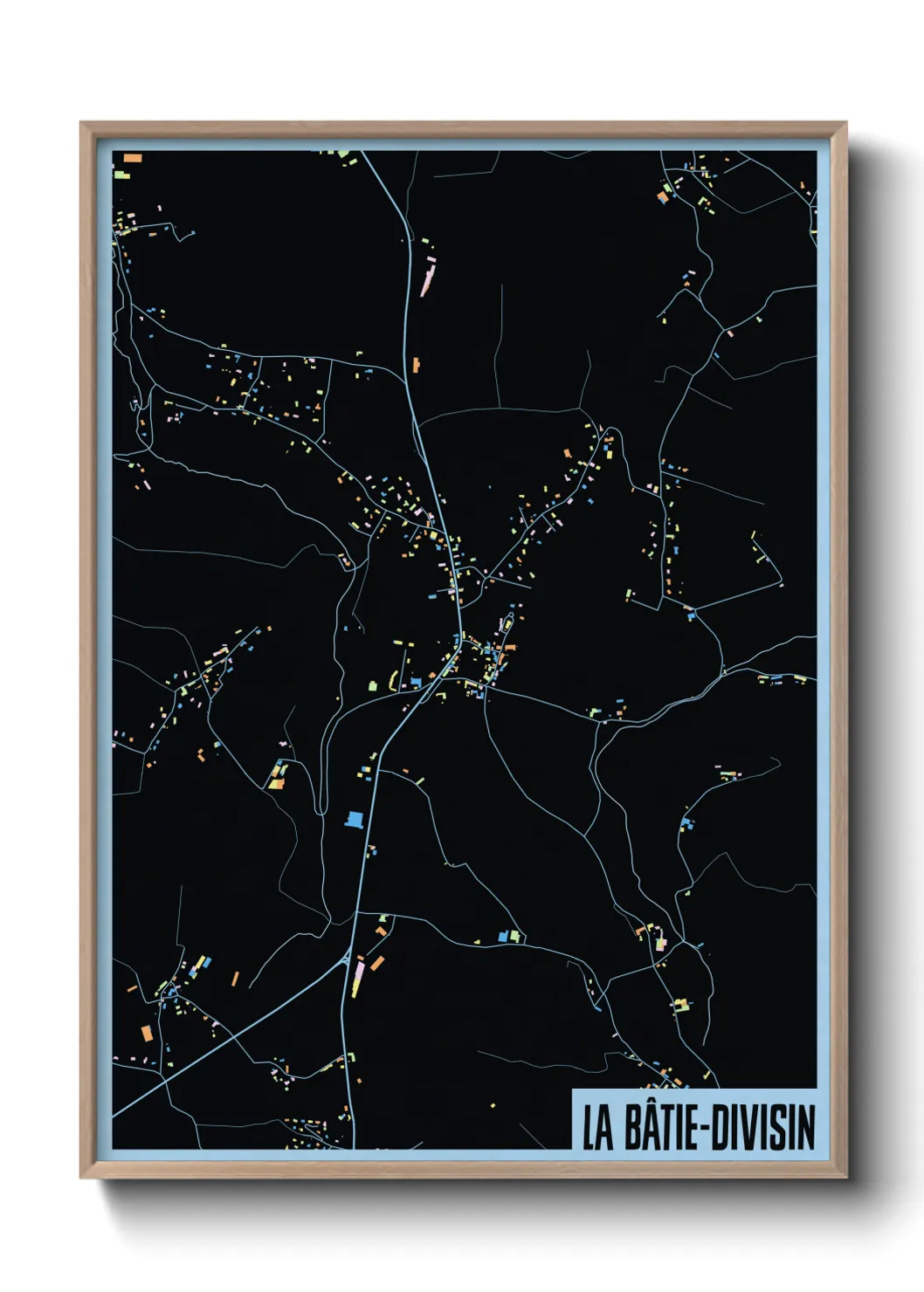Une affiche de carte sur La Bâtie-Divisin