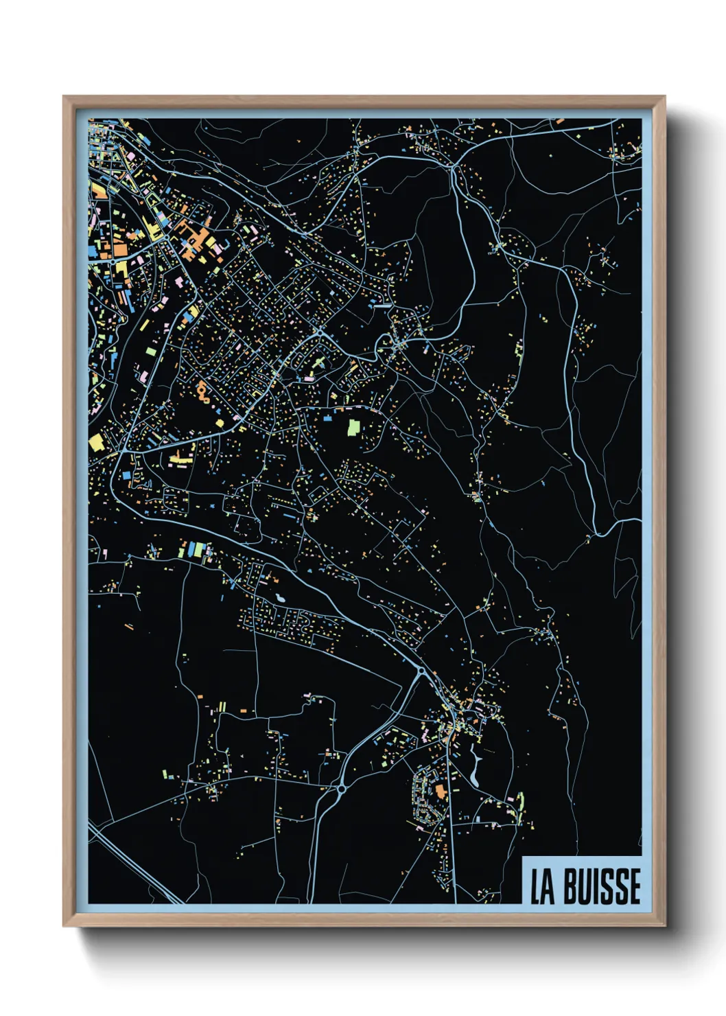 Une affiche de carte sur La Buisse