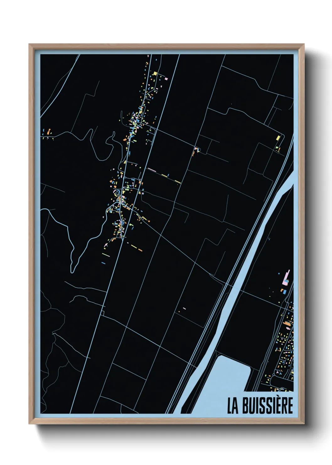 Une affiche de carte sur La Buissière