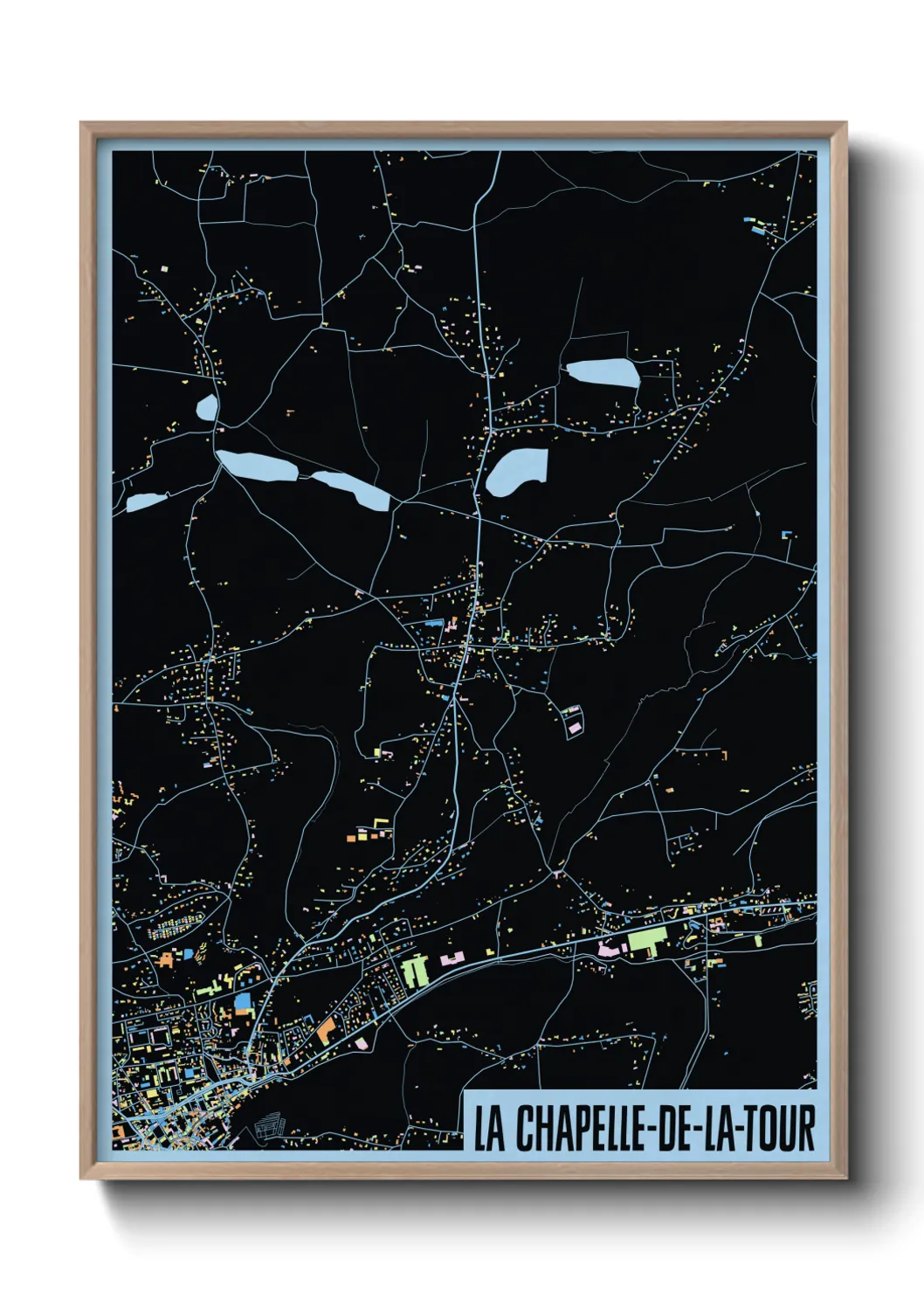 Une affiche de carte sur La Chapelle-de-la-Tour