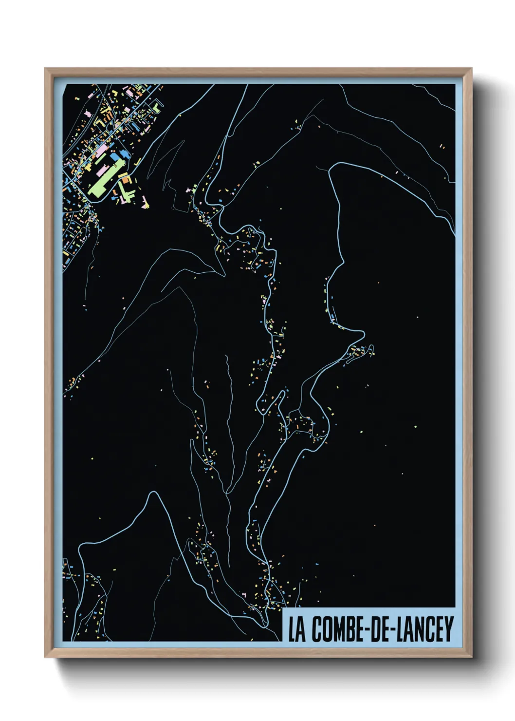 Une affiche de carte sur La Combe-de-Lancey