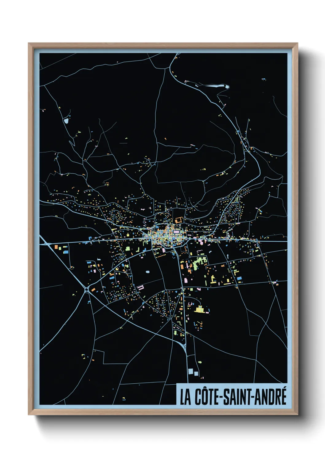 Une affiche de carte sur La Côte-Saint-André