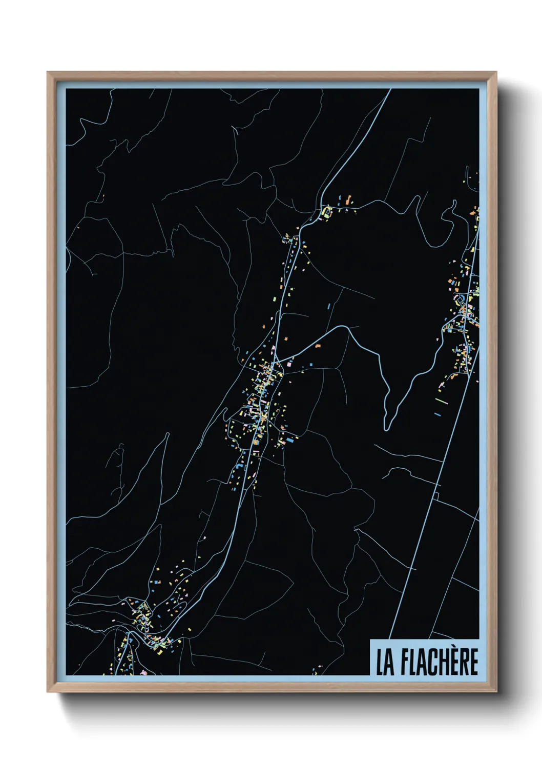 Une affiche de carte sur La Flachère