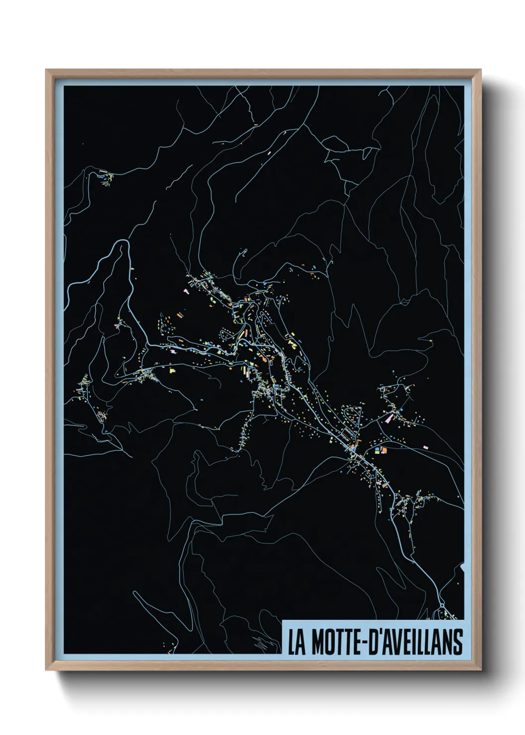 Une affiche de carte sur La Motte-d'Aveillans