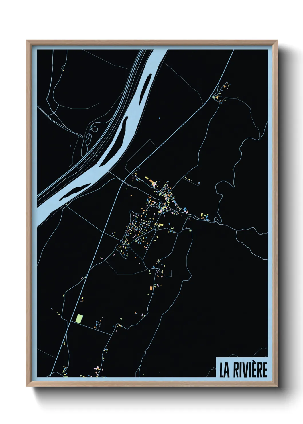 Une affiche de carte sur La Rivière