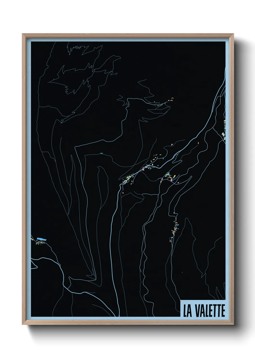 Une affiche de carte sur La Valette