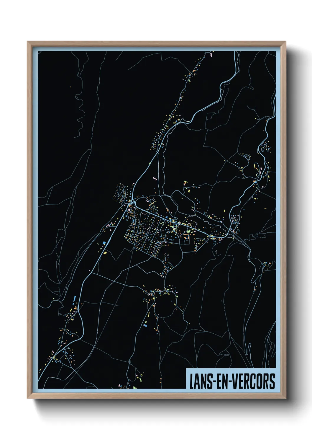 Une affiche de carte sur Lans-en-Vercors