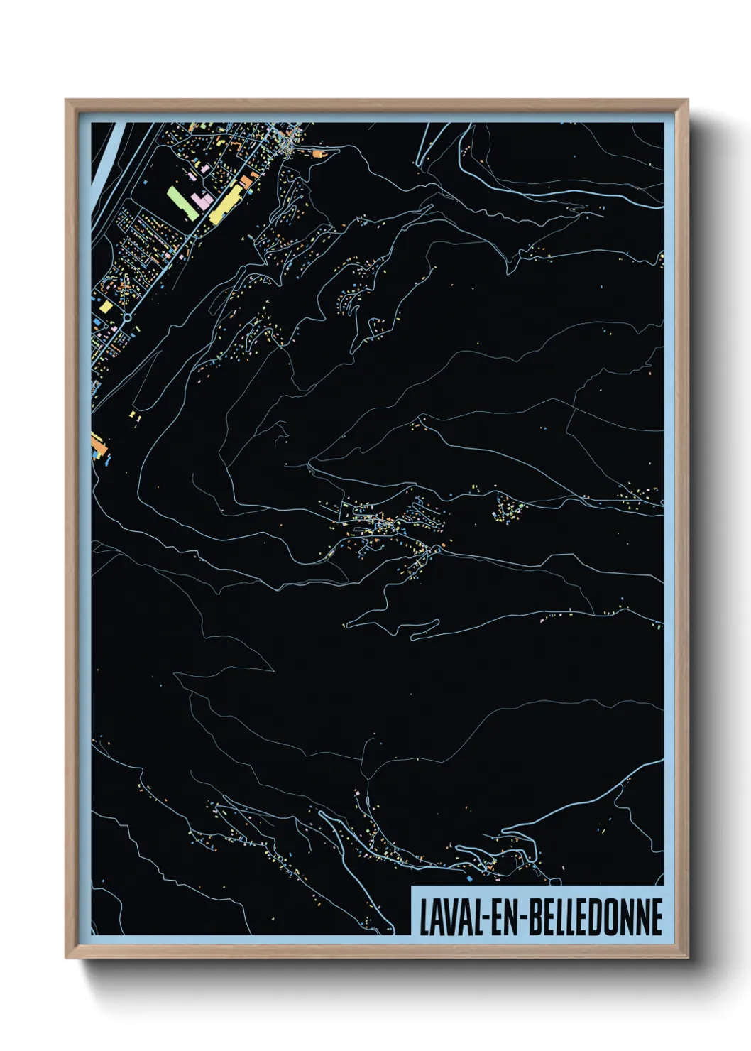 Une affiche de carte sur Laval-en-Belledonne