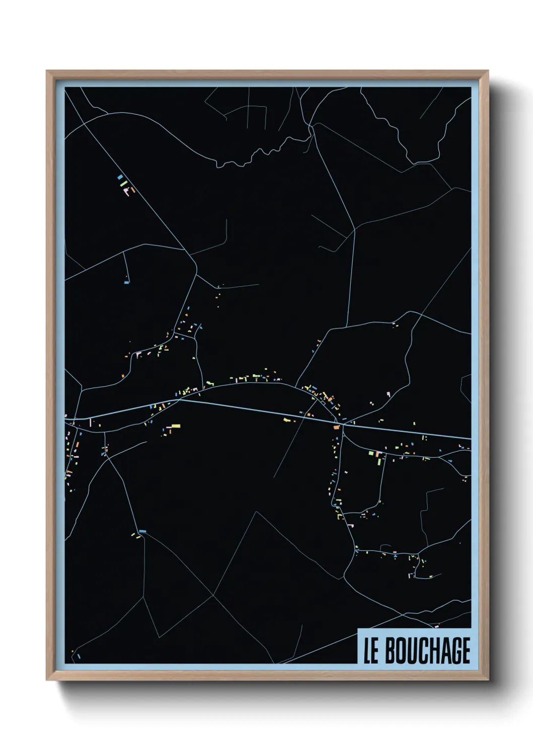 Une affiche de carte sur Le Bouchage