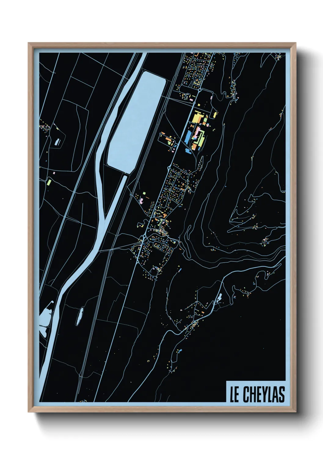 Une affiche de carte sur Le Cheylas